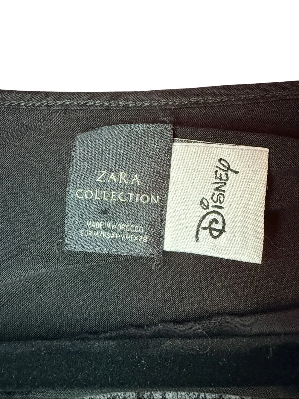 Zara Black & Cream Disney Collaboration Label Tee - Picture 6 of 7